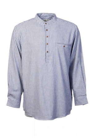 Lee Valley - Genuine Irish Striped Cotton Flannel Grandfather Shirt - Men's  (Medium, Blue/Ivory Stripe) : : Clothing, Shoes & Accessories
