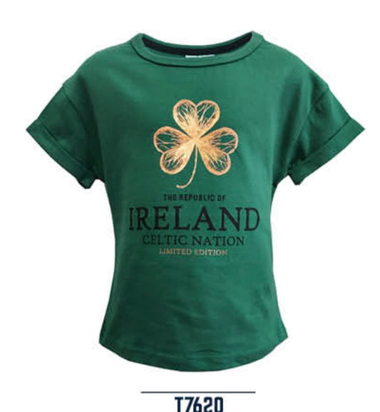 Kids Foil Shamrock tshirt T7620