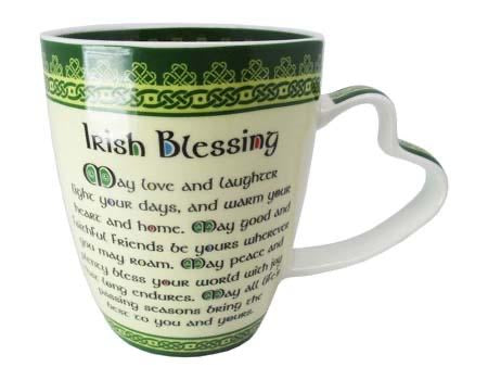 Clara Irish blessing mug with shaped handle
