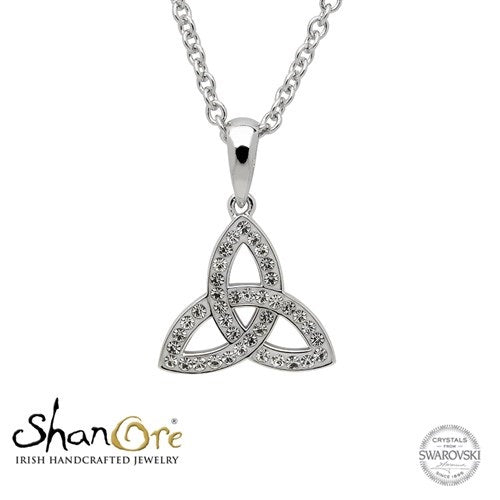 SS White Swarovski Crystal Small Trinity Necklace