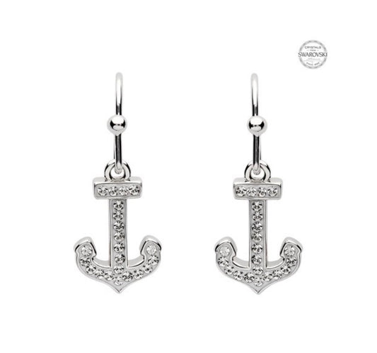 SS Swarovski Crystal Anchor Drop Earrings OC141