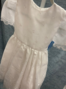 White dress with Shamrock detailing #D4210