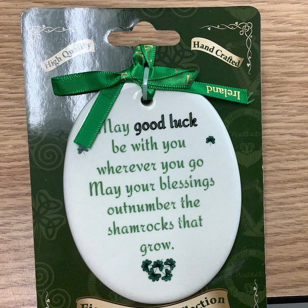 Good luck ceramic ornament