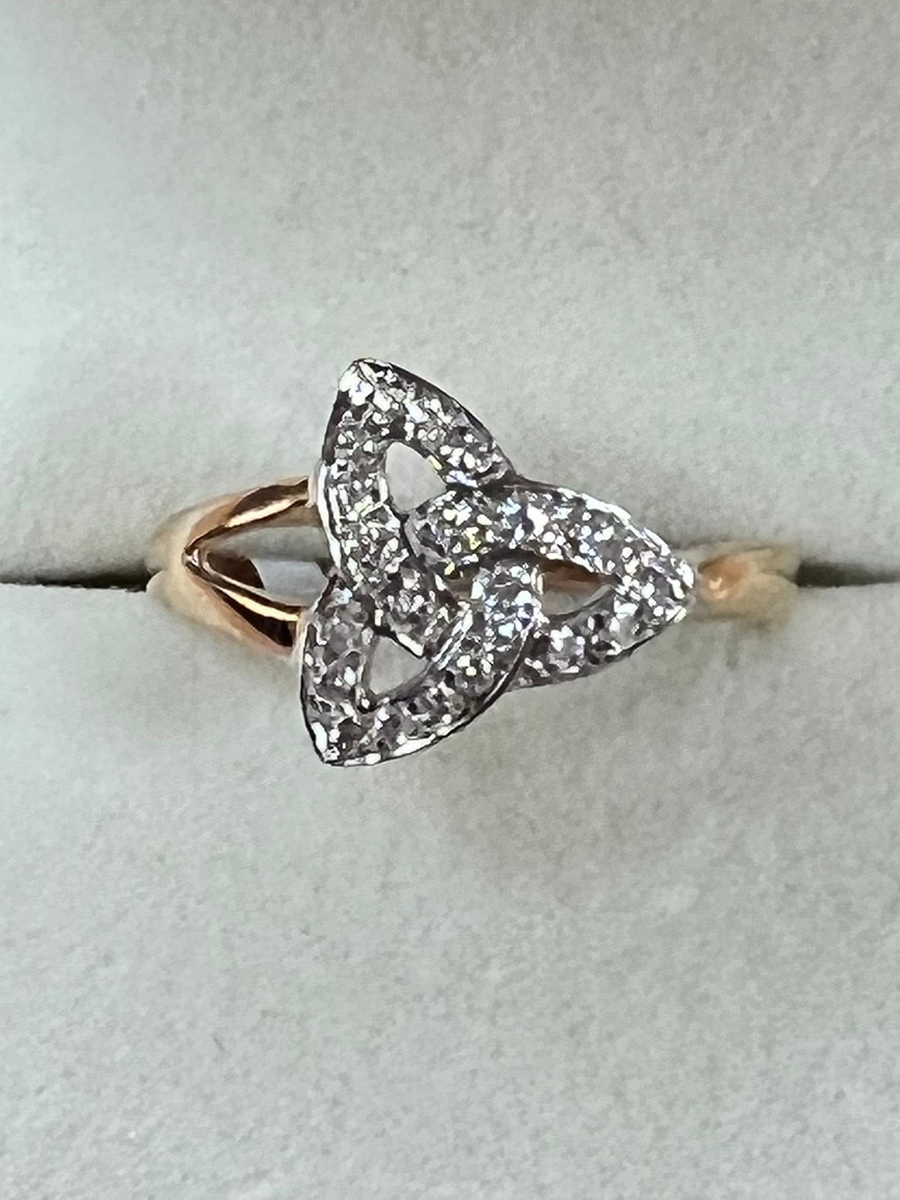 14K Gold Diamond Trinity Ring G2659