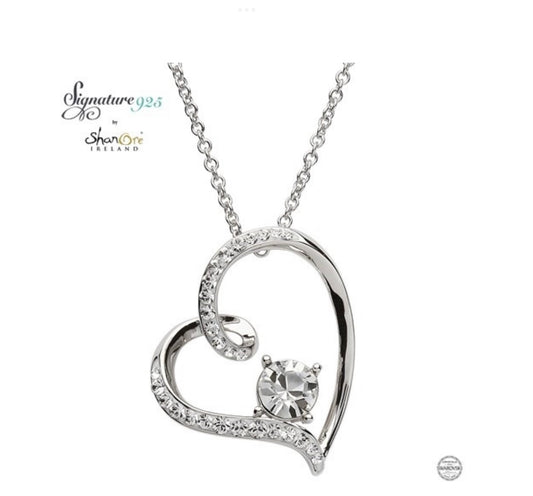 Sterling silver Swarovski heart ST22