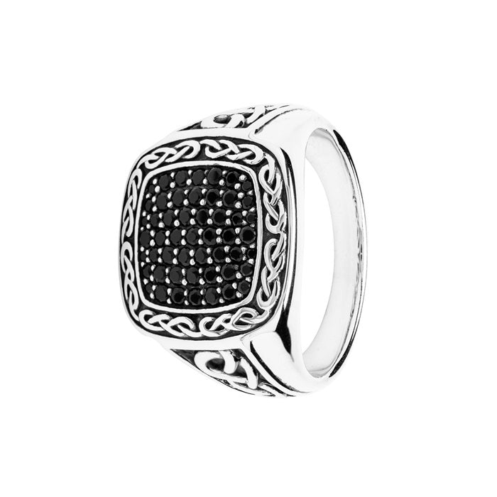 Sterling Silver Gents Black Spinel Ring Hunter Collection SD26