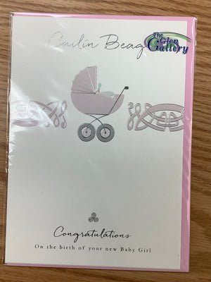 A baby girl greeting card