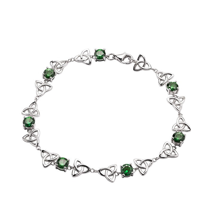 SS Emerald CZ Trinity Bracelet  SB2113