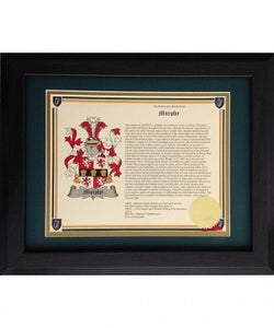 Coat-of-Arms Last Name History Prints (Framed)