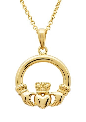 14KT Gold Vermeil Claddagh Necklace GV23