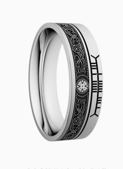 Comfort Fit Celtic Warrior Custom Ogham Ring BR7