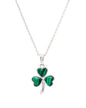 Sterling Silver Shamrock with Malachite Pendant SP2327 Made By Shanore