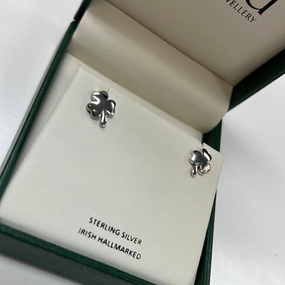 Sterling Silver Shamrock studs ASham