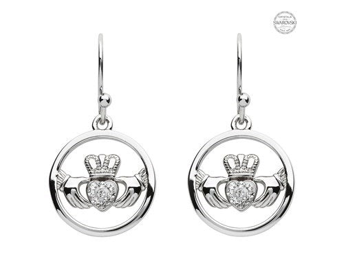 Platinum Claddagh Earrings PP185