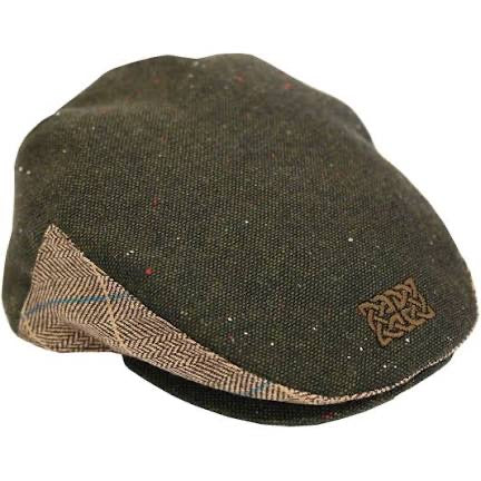 Kids Green tweed Celtic knot flat cap pf9019