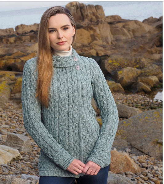 MEATH SIDE BUTTON CARDIGAN X5071 Mermaid