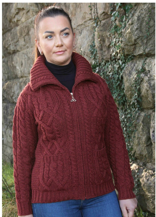 WATERFORD DOUBLE COLLAR CARDIGAN WITH POCKETS X4274