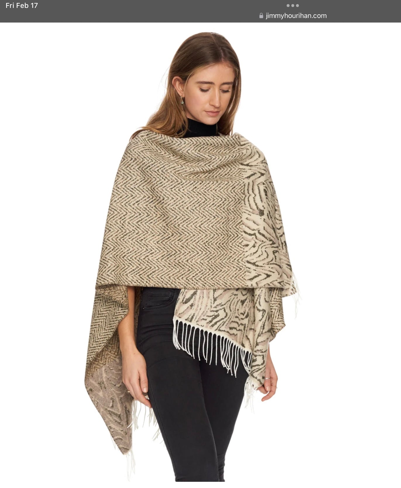 Fringed Shawl in Herringbone 9224 519803