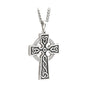 SILVER DOUBLE SIDE OXIDISED CROSS ON STEEL CHAIN S44865