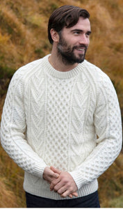 Adult Unisex Hand Knitted Honeycomb Crew Neck S157