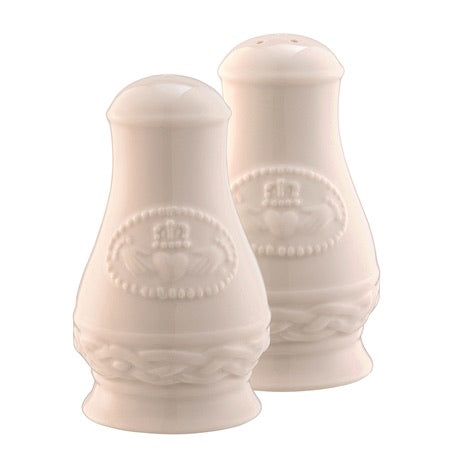 BELLEEK CLASSIC CLADDAGH SALT & PEPPER 4185