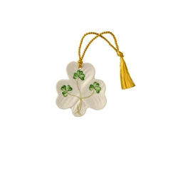 BELLEEK CLASSIC SHAMROCK HANGING ORNAMENT 1810