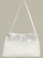 Lace purse with silver floral trim CP25