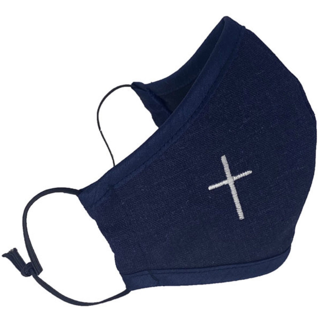 Adult navy mask with white cross