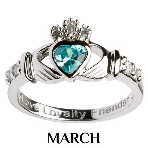 Shanore Claddagh birthstone March