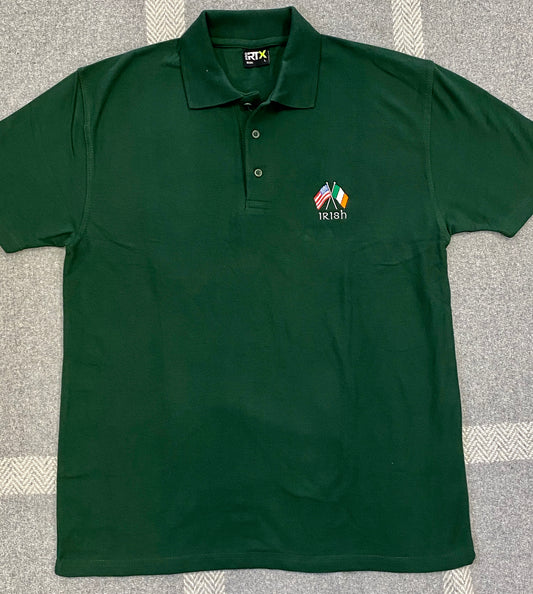 Irish polo shirt - bottle ( Irish / American flag ) RX101