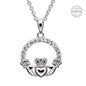 Claddagh Necklace Embellished With Swarovski Crystals #Item Code: SW1 Made By Shanore