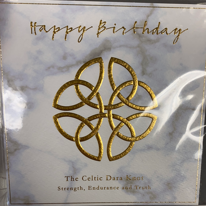 The celtic Dara knot happy birthday card