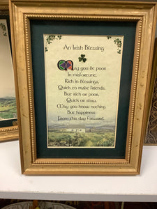 “May you be poor in misfortune...” Irish blessing 5x7 gold frame