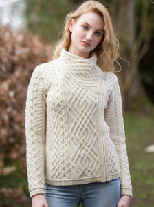 SHANNON SIDE ZIP CARDIGAN Z4630 NATURAL