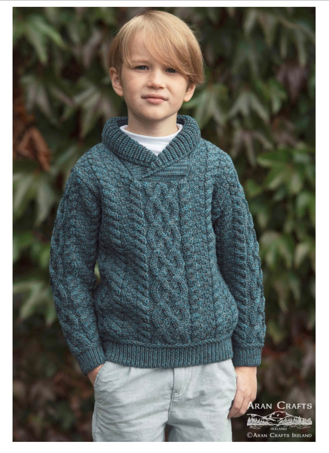 Kids shawl neck sweater SH5237