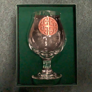 Robert Emmett Celtic knot pewter Belgian style beer glass