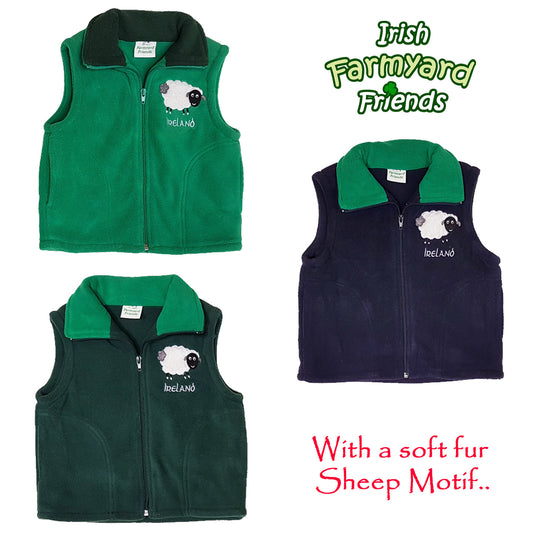 Irish Farmyard Friends Vest Twin Layer Fleece Bodywarmer