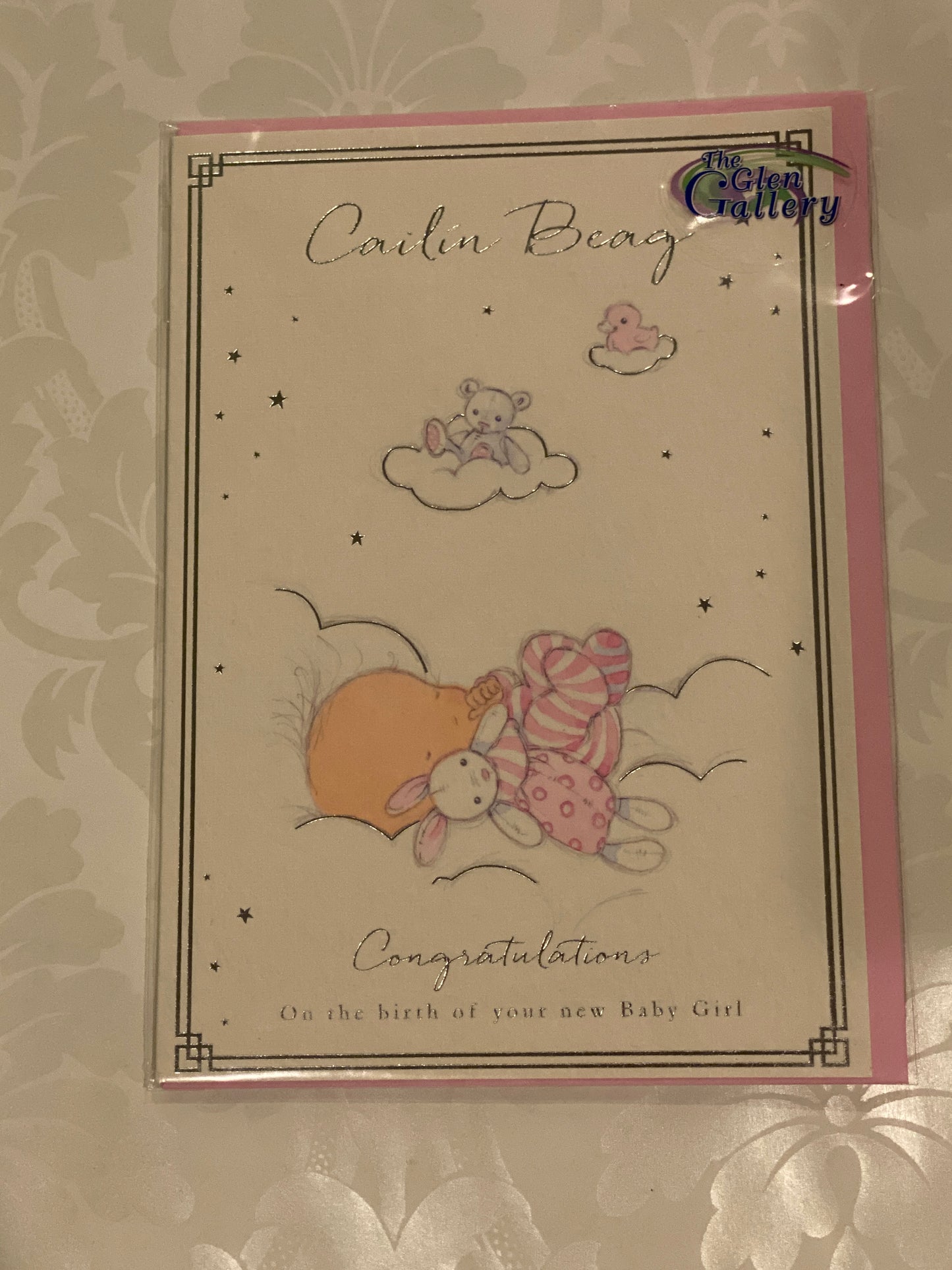 Congratulations baby girl birth card