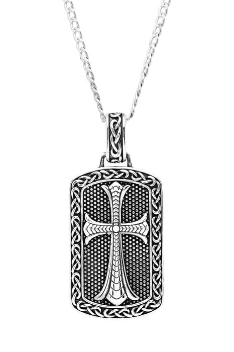 Sterling Silver Gents Cross Pendant Earth Collection SP2298