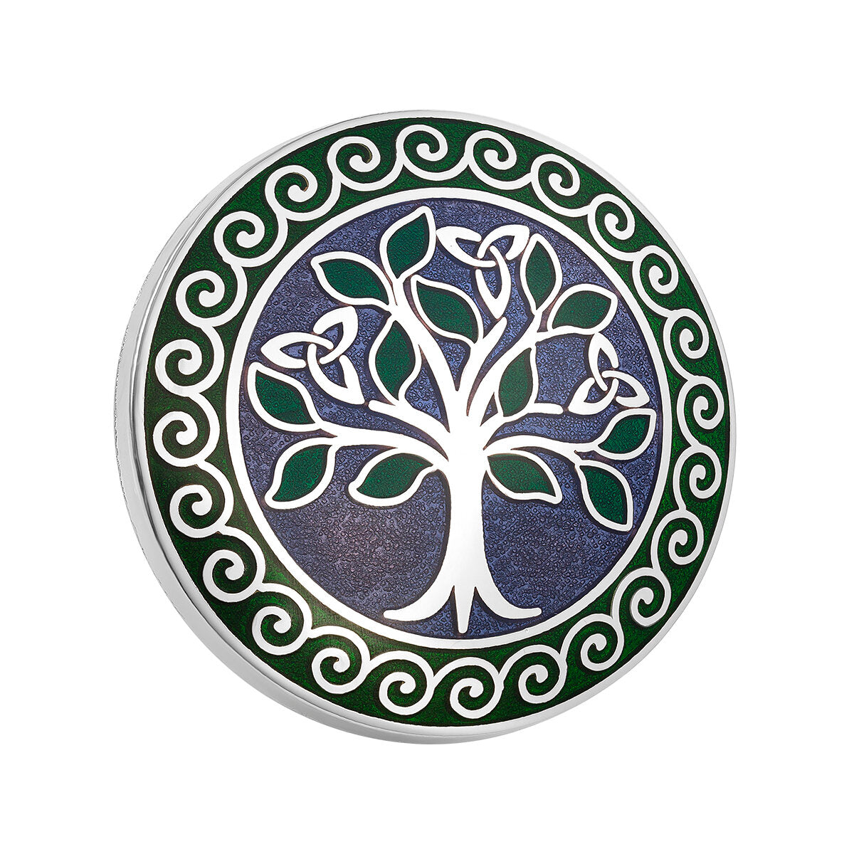 RHODIUM ENAMEL TREE OF LIFE BROOCH Code: S10006B