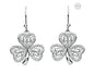 Platinum Plated White Shamrock Earrings PP193