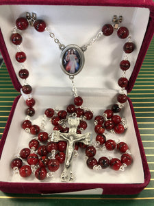 Divine mercy rosary 7mm red AR254DF