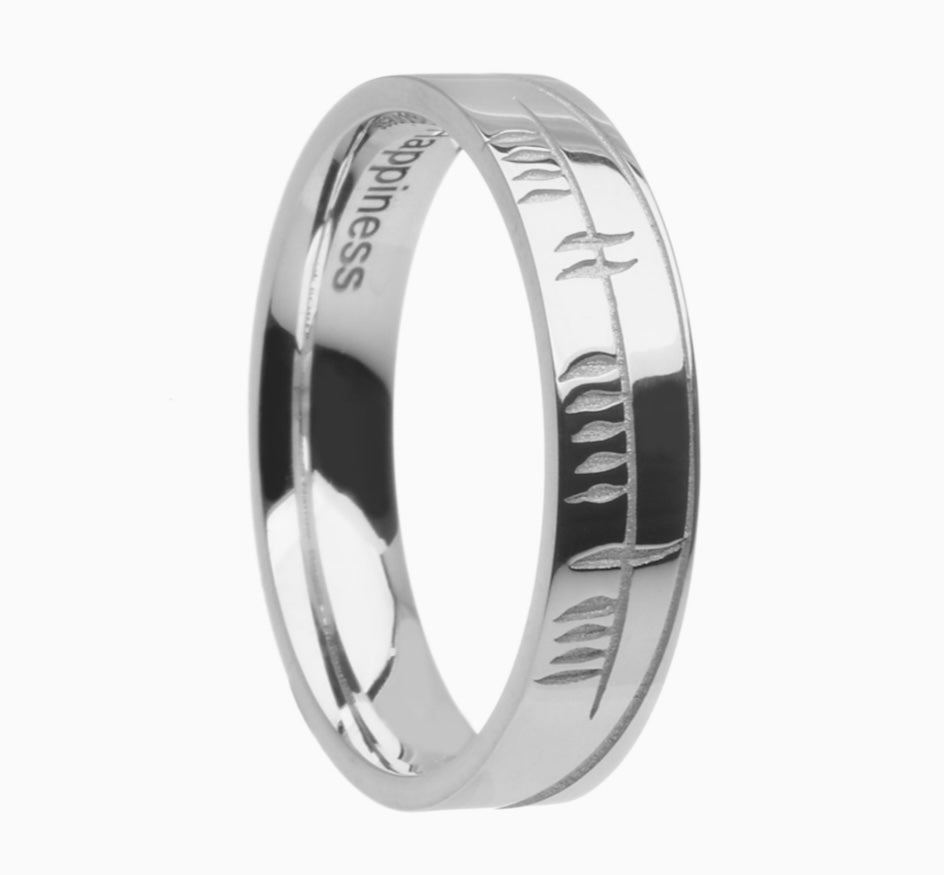 Ogham Sonas Ring – Narrow “Happiness “