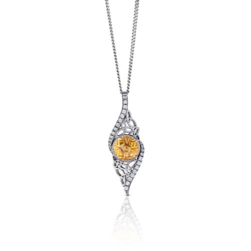 Solstice Twisted Trinity Pendant with 18K Gold Bead