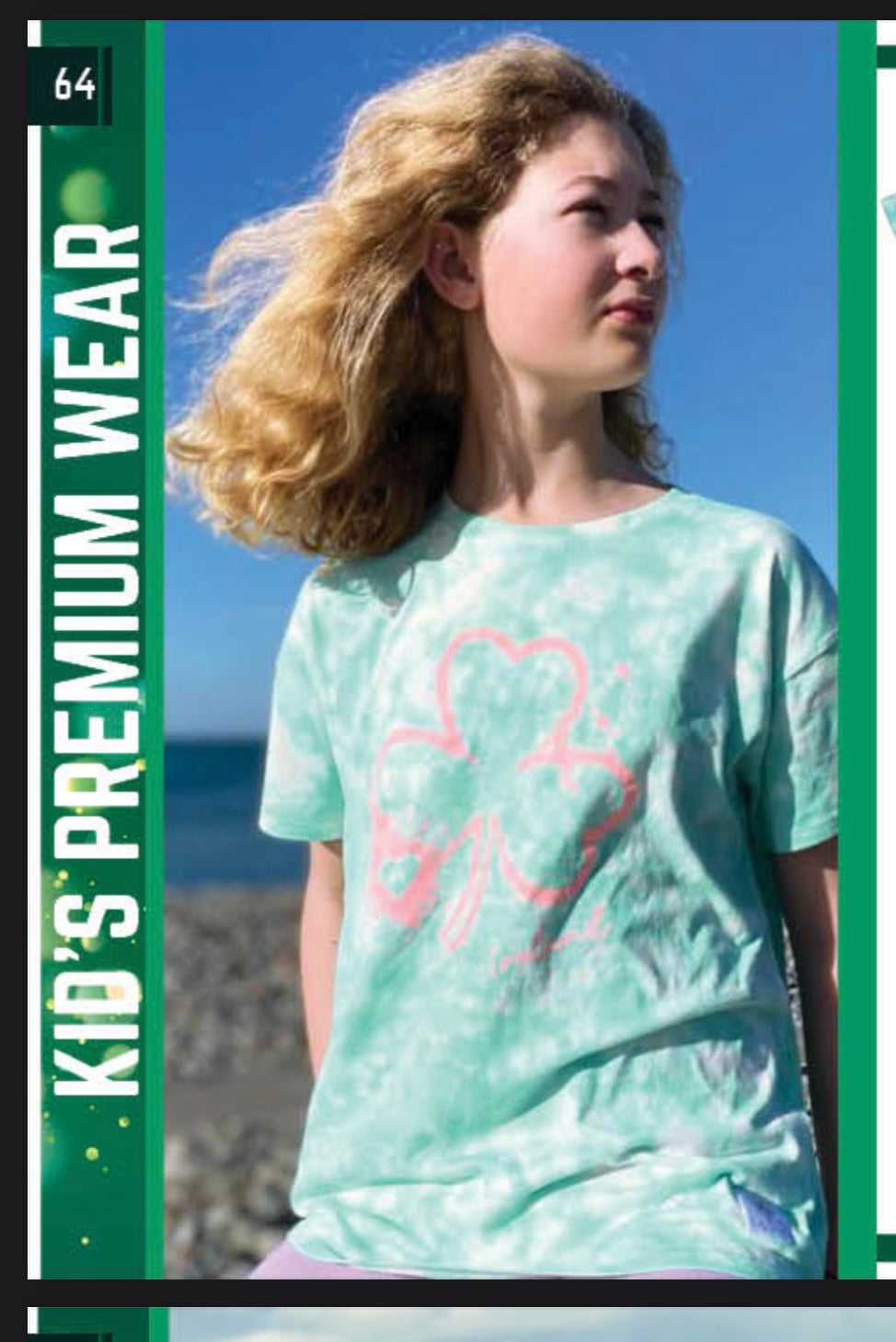 Ocean green tie dye shamrock tshirt T7622