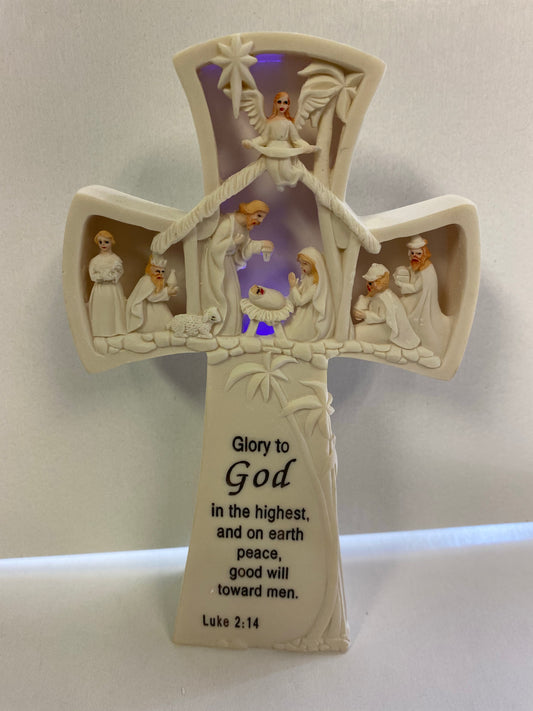 Light Up Nativity Cross