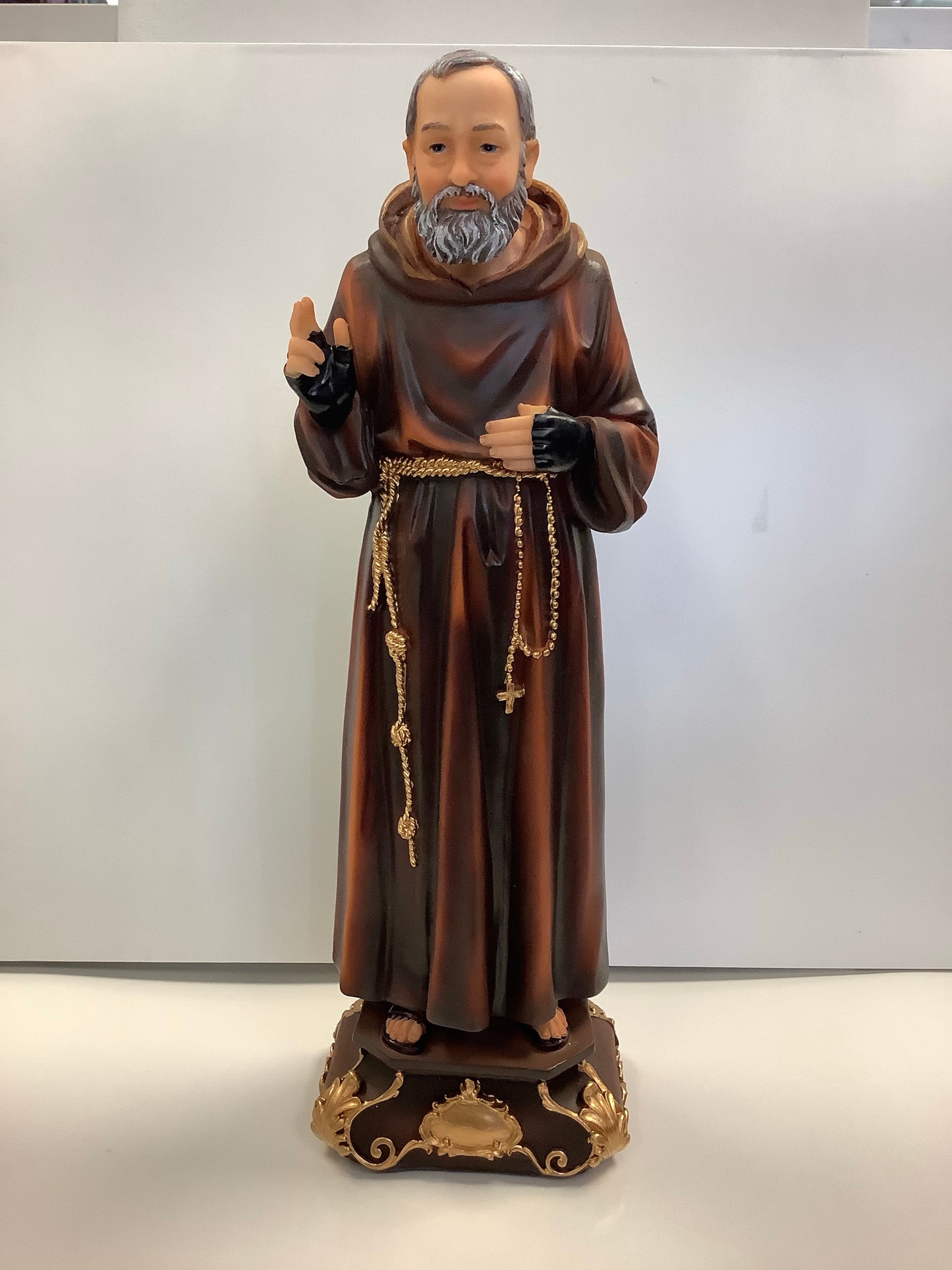 Padre Pio resin statue 12”