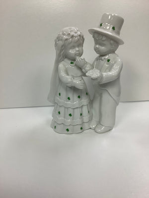 Porcelain bride and groom with shamrocks
