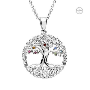 Platinum Plated Tree of Life Multicolor Pendant PP133