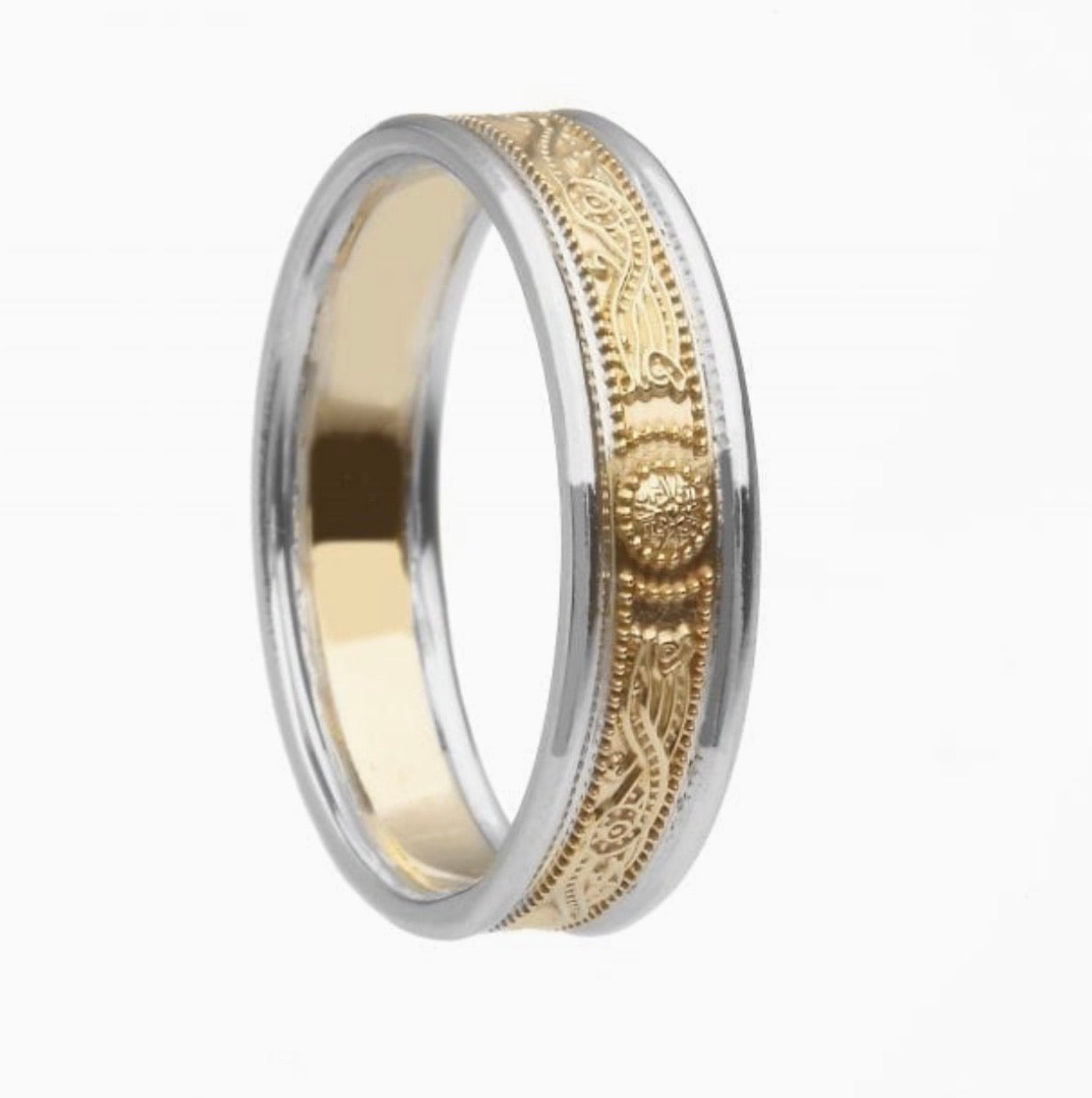 5.1mm Court Shaped Celtic Warrior Design Wedding Ring